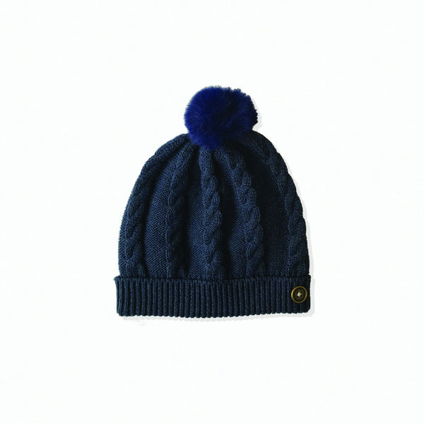 Beanstork Hat - Denim Marl Cable