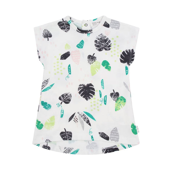 Miles Baby Dress - Spring Leaf Print