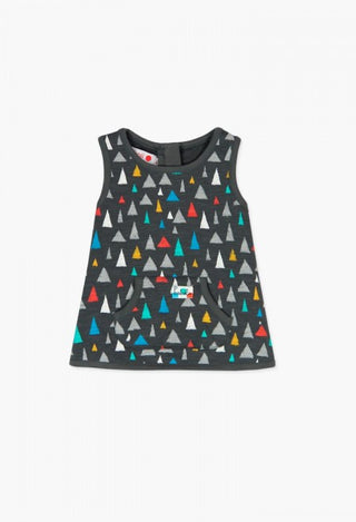 Boboli Dress -  Charcoal Triangles