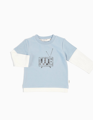 Miles Baby Top - Blue Telly