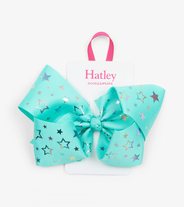 Hatley Hair Clip - Aqua Stars
