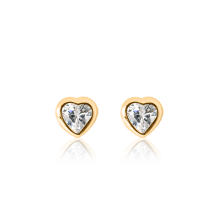 My Little Silver - Sparkle Heart Gold Earrings