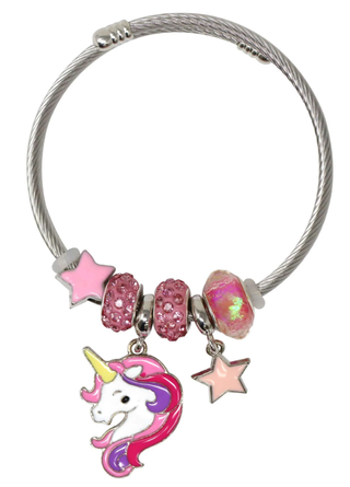 Pink Poppy Unicorn Charm Bracelet