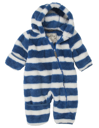 Infant Fuzzy Fleece Bundler - Royal Stripes