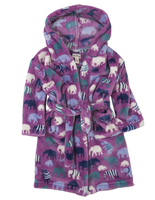 Hatley Fuzzy Fleece Robe - Patterned Elephants