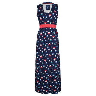 Frugi Womens Maxi Dress - Navy Iris Boats