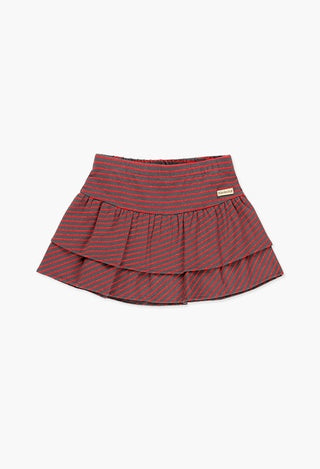Boboli Skirt - Grey & Red Stripe