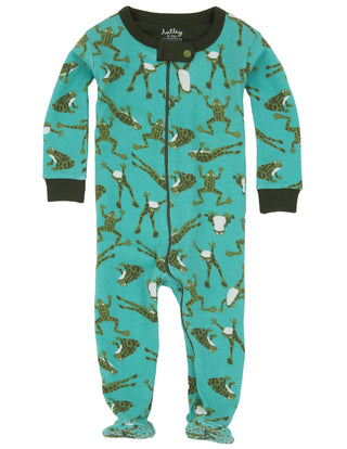 Hatley Footed Coverall - Jumping Frogs