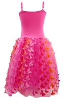 Pink Poppy Butterfly  Hot Pink & Gold Dress
