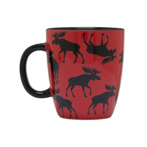 Hatley Coffee Mug - Moose on Red - Eloquence Boutique