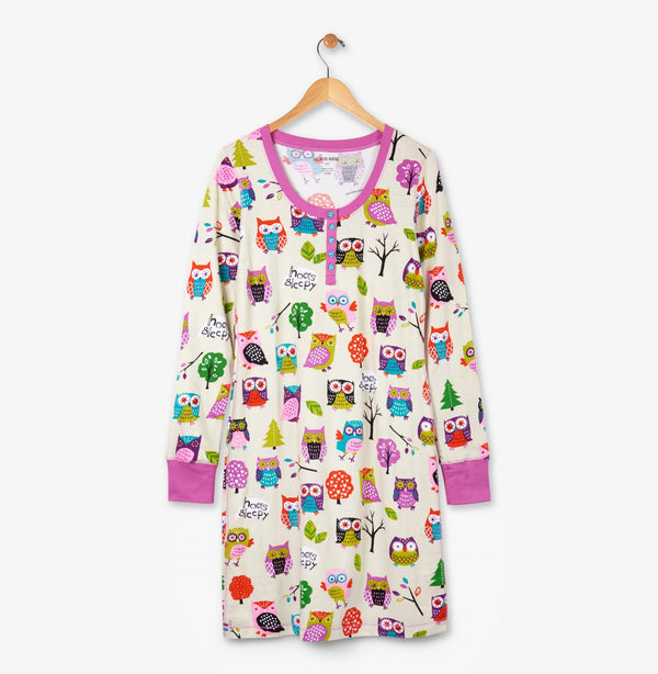 Hatley Night Dress - Party Owls - Eloquence Boutique