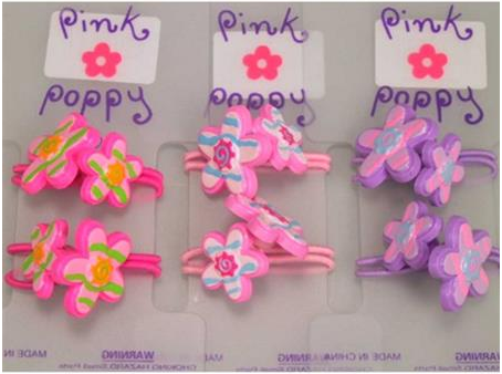 Pink Poppy Hair Ties - Funky Flower