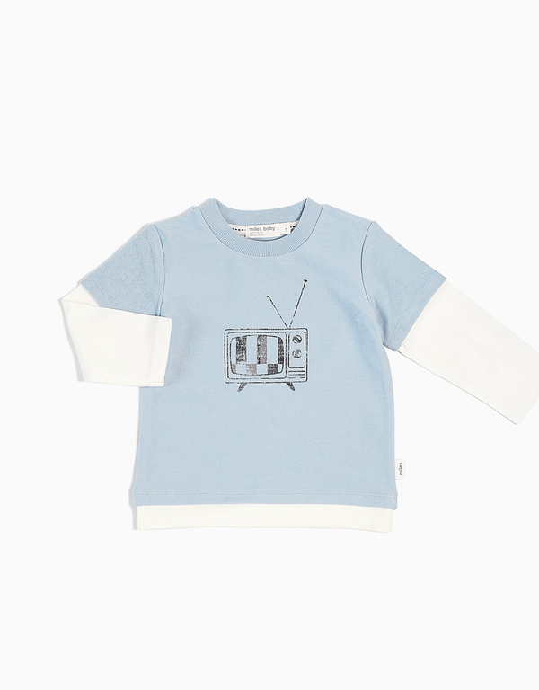 Miles Baby Top - Blue Telly