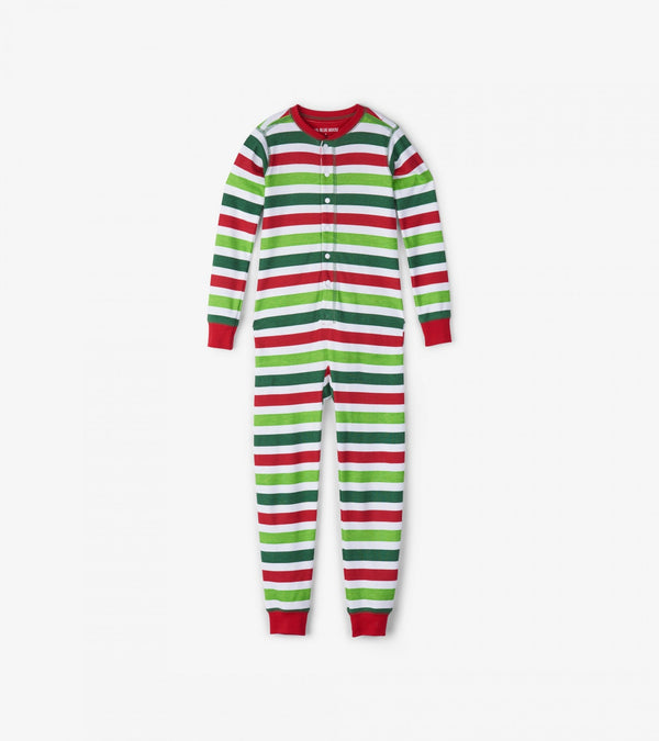 Hatley Christmas Unionsuit - Christmas Stripes