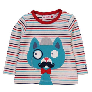 Boboli Top - Cat on Stripes