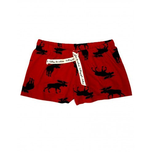 Hatley Womens Boxers - Moose on Red - Eloquence Boutique