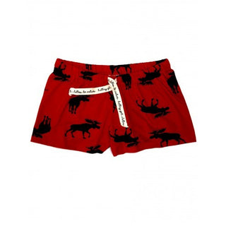 Hatley Womens Boxers - Moose on Red - Eloquence Boutique