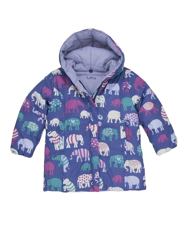 Hatley Reversible Puffer - Patterned Elephants