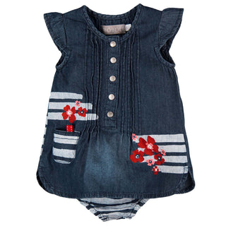 Boboli Dress - Denim Poppy