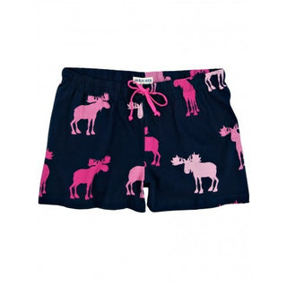 Hatley Womens Boxers - Pink & Navy Moose - Eloquence Boutique
