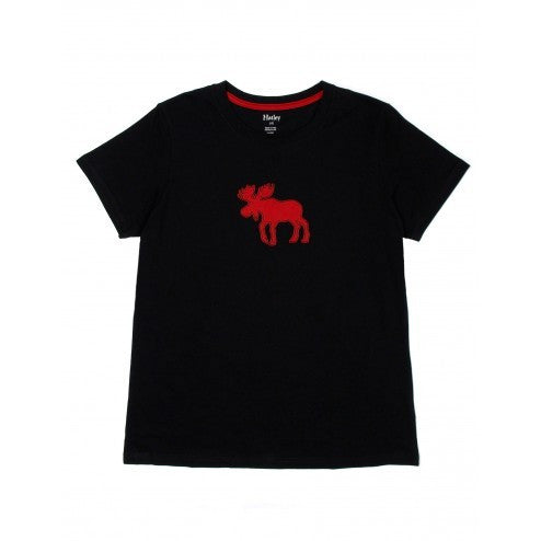 Hatley Womens Pyjama Top - Moose on Red - Eloquence Boutique