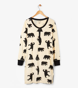 Hatley Night Dress - Black Bears - Eloquence Boutique