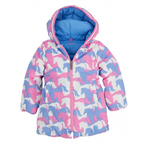 Hatley - Puzzle Piece Horses Reversible Puffer - Eloquence Boutique