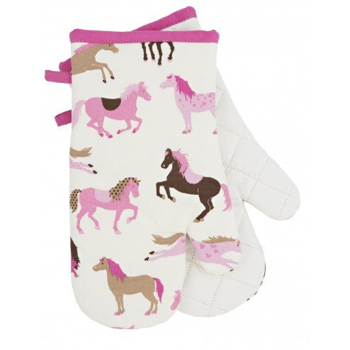 Oven Mitts - Hearts & Horses - Eloquence Boutique