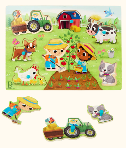 Battat Peek & Explore Puzzle - Farmer & Animals