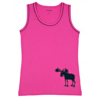 Hatley Womens Pyjama Tank - Pink & Navy Moose - Eloquence Boutique