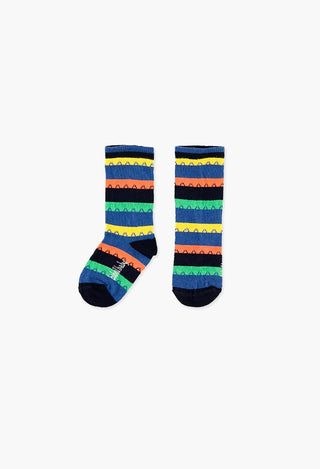 Boboli 3pk Socks - Orange/Blue Combo - Eloquence Boutique