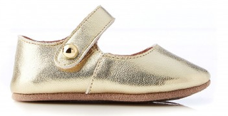 Walnut Shoes - Gold Mary Jane - Eloquence Boutique