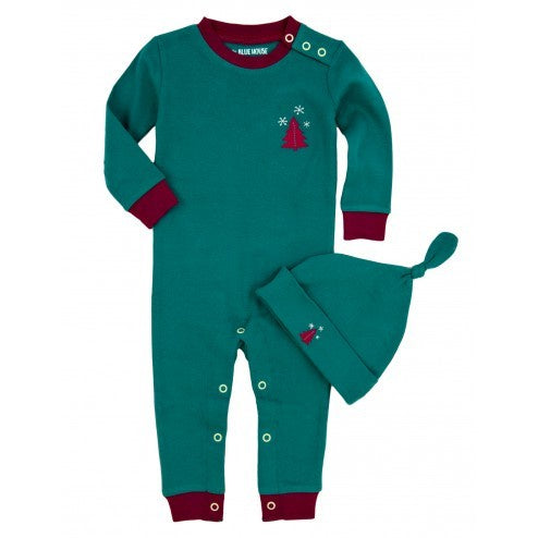 Hatley Christmas Coverall with Cap - Knotty or Nice