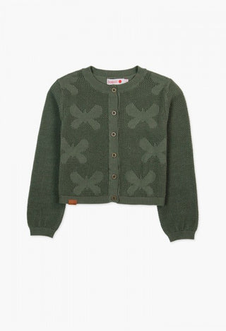 Boboli Cardigan - Khaki Butterflies