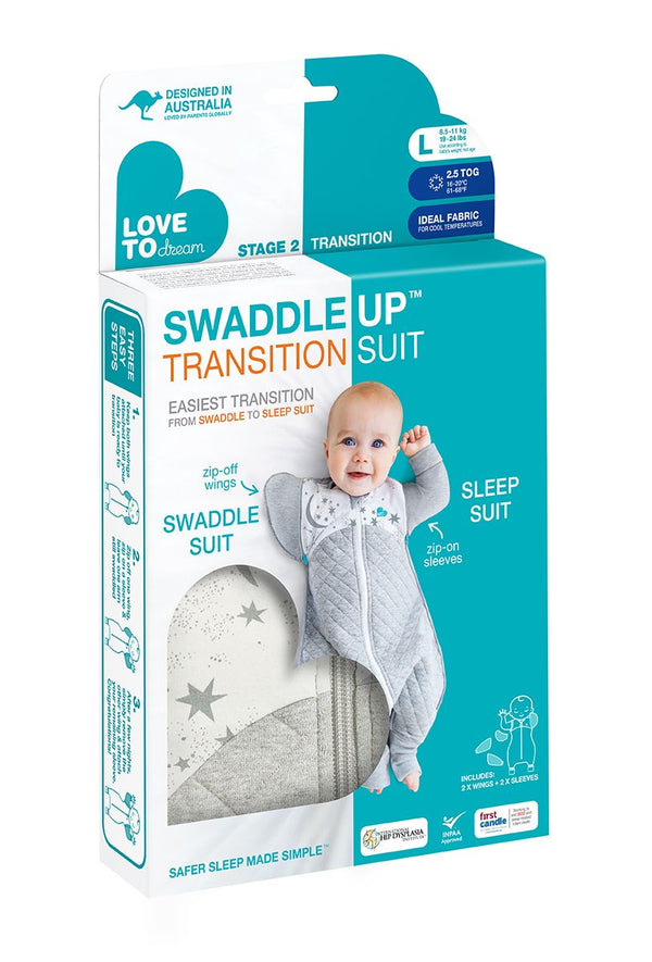 Love to Dream Swaddle Up Transition Suit - 2.5tog White