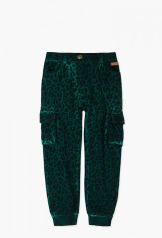 Boboli Trousers - Green Leopard Print