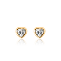 My Little Silver - Sparkle Heart Gold Earrings