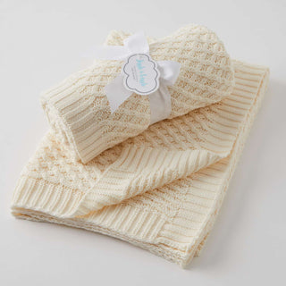 Jiggle & Giggle Basket Weave Blanket - Cream