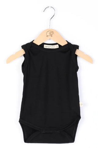 Mokopuna Singlet Bodysuit - Black