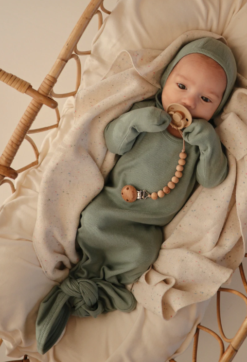 Mushie Knotted Gown - Roman Green