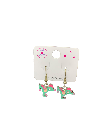 Pink Poppy Cute Animal Earrings