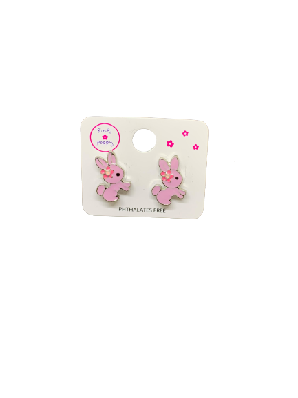 Pink Poppy Cute Animal Earrings
