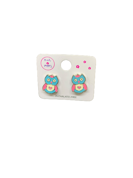 Pink Poppy Cute Animal Earrings