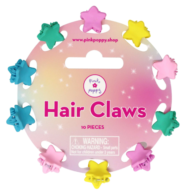 Pink Poppy Hair Claws - Stars