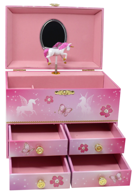 Pink Poppy Jewellry Box - Unicorn Princess