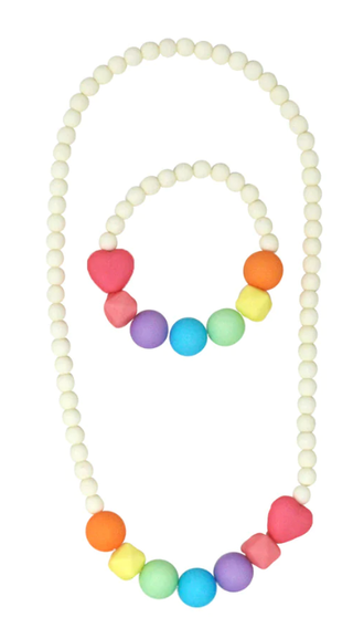 Pink Poppy Necklace & Bracelet - Over The Rainbow